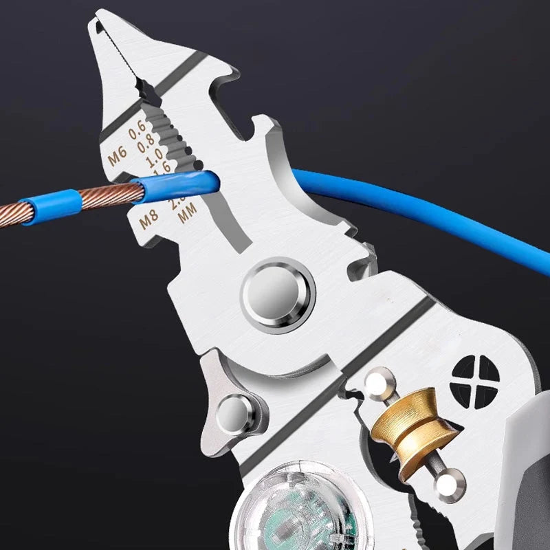 ⚡ 10-in-1 Multi-Functional Wire Stripper Scissors – Cutting, Stripping & Electrical Testing Tool