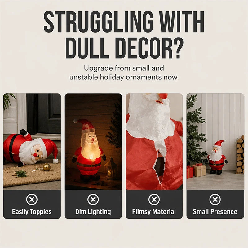🎅 150CM Light-Up Inflatable Santa Tumbler – LED Christmas Outdoor Decoration 🎄✨