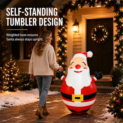 🎅 150CM Light-Up Inflatable Santa Tumbler – LED Christmas Outdoor Decoration 🎄✨