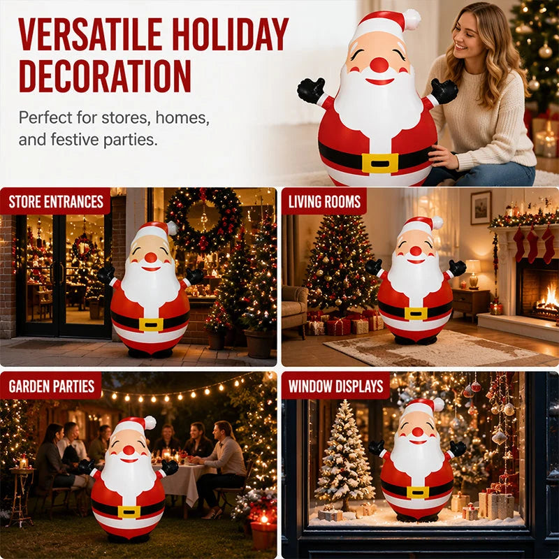 🎅 150CM Light-Up Inflatable Santa Tumbler – LED Christmas Outdoor Decoration 🎄✨
