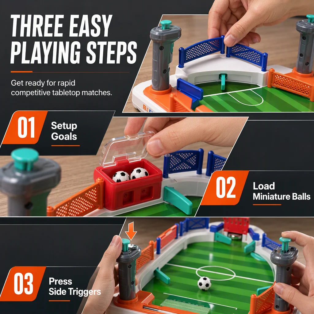 ⚽ 2-Player Tabletop Soccer Battle Game – Fast-Paced Family Fun