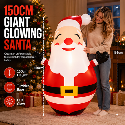 🎅 150CM Light-Up Inflatable Santa Tumbler – LED Christmas Outdoor Decoration 🎄✨