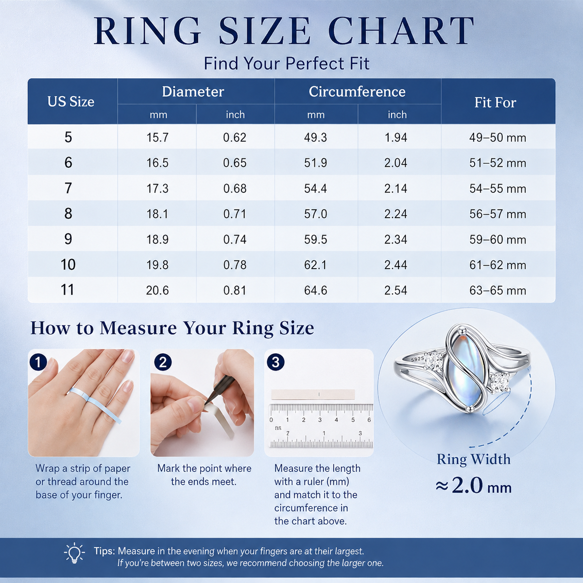 🎁💍925 Sterling Silver Rainbow Moonstone Ring