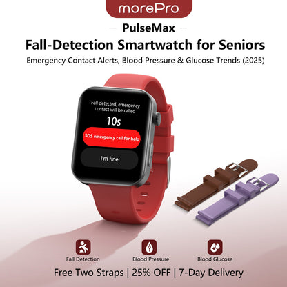 Best Upgrade PulseMax Fall Detection Watch With Blood Glucose+Blood Pressure Monitoring+Calls 2026