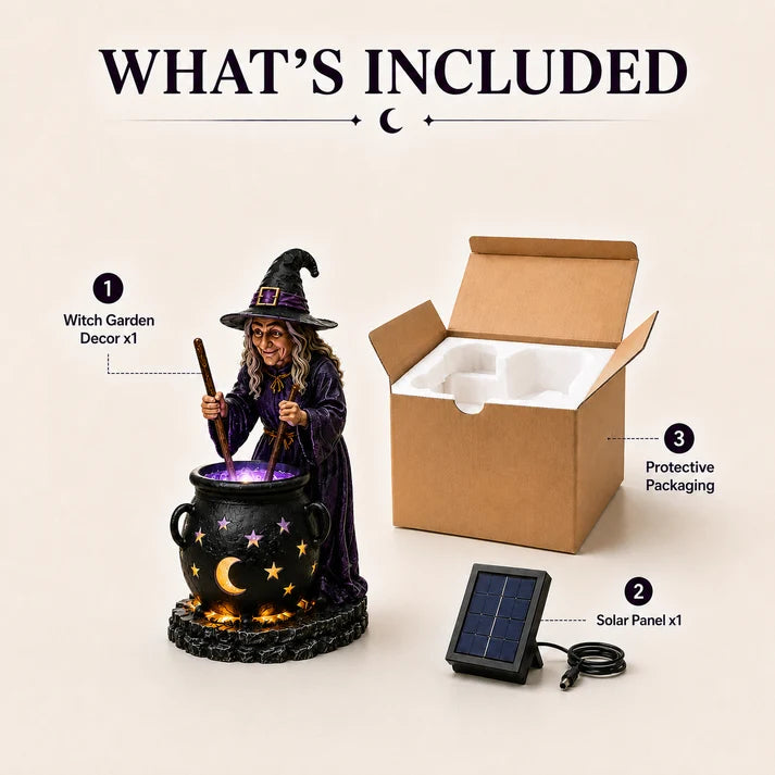 🧙‍♀️Lumière Solaire Chaudron Lumineux Sorcière d'Halloween🎃