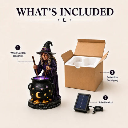 🧙‍♀️Lumière Solaire Chaudron Lumineux Sorcière d'Halloween🎃