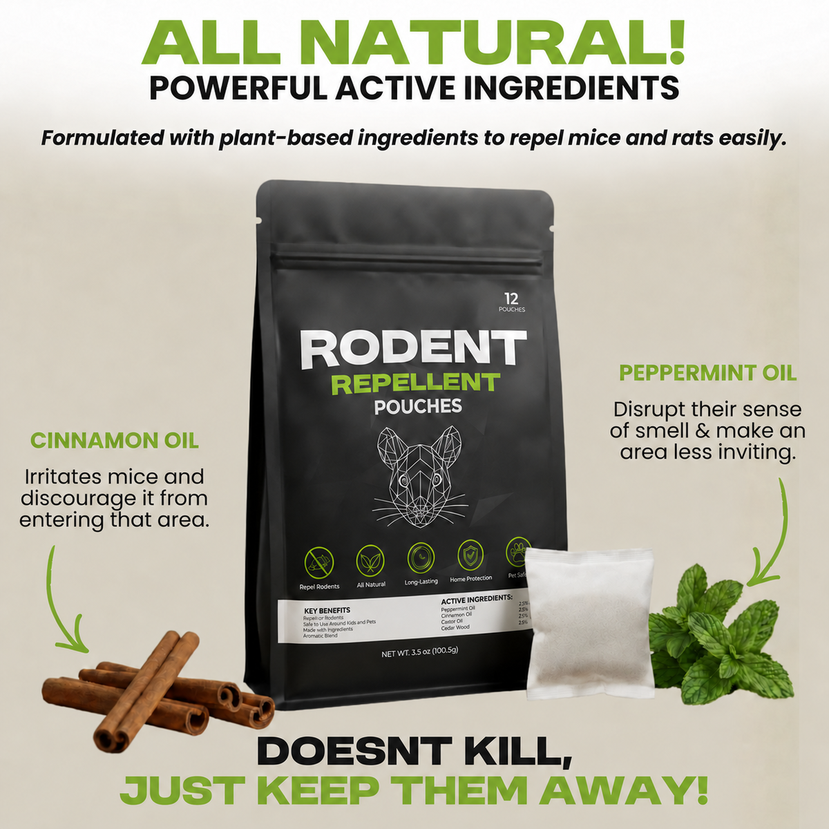 🔥Natural Rodent Repellent Pouches