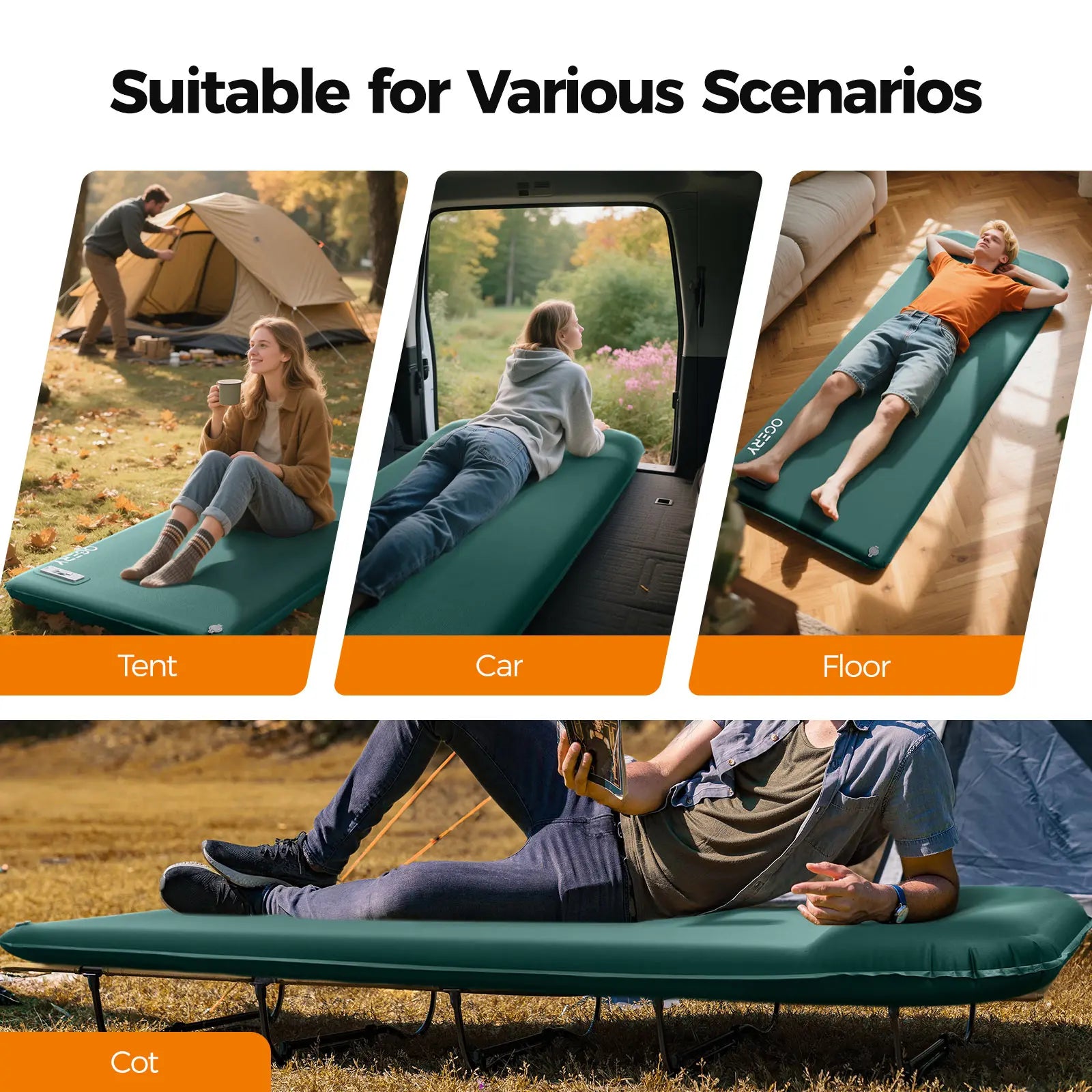 OGERY Self Inflating Camping Sleeping Pad with Electric & Foot Pump