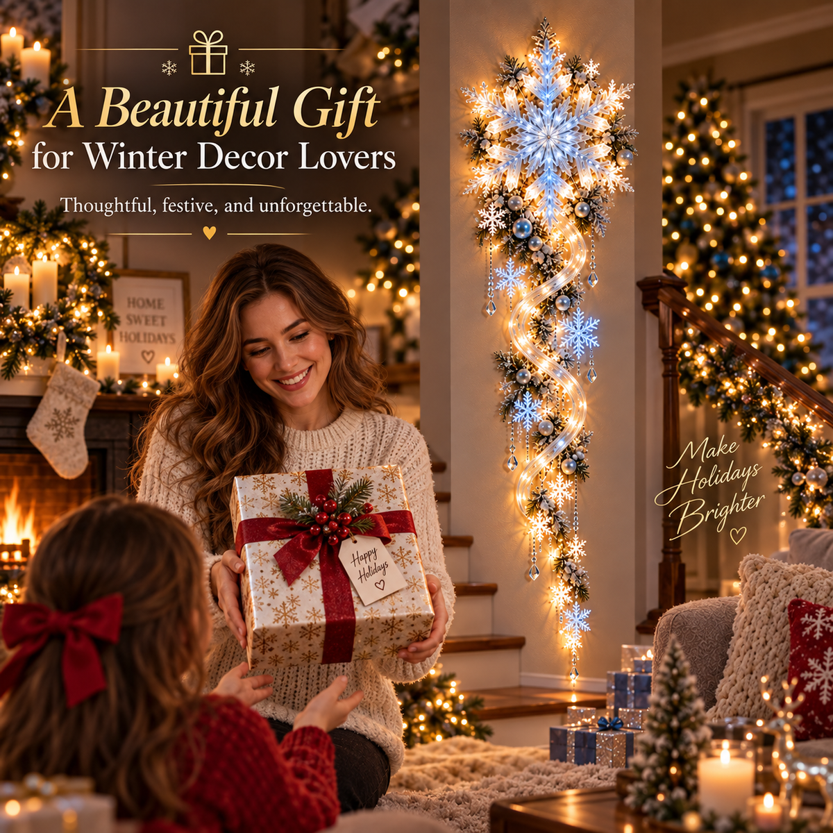 🔥Last Day 49% OFF🔥❄️ Giant Snowflake Blizzard Trail - Let the Snowstorm Glow Indoors