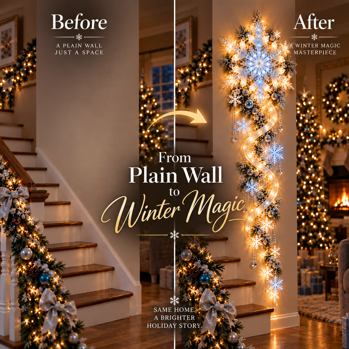 🔥Last Day 49% OFF🔥❄️ Giant Snowflake Blizzard Trail - Let the Snowstorm Glow Indoors