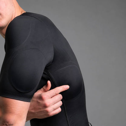 Men's Compression Shirt with Removable 3D Muscle Pads