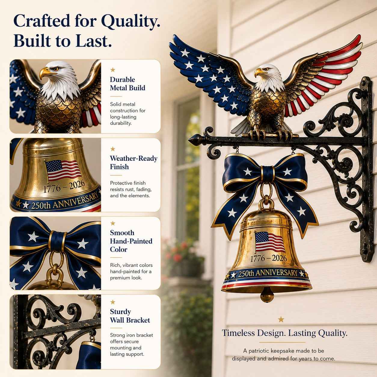 🔔 Ring in the Semiquincentennial: 1776-2026 "Spirit of Liberty" 🦅Eagle Bell