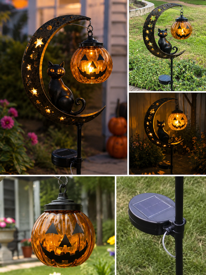 🎃 Halloween Early Bird Sale🌙 49% OFF Pumpkin Moon Garden Stake Light
