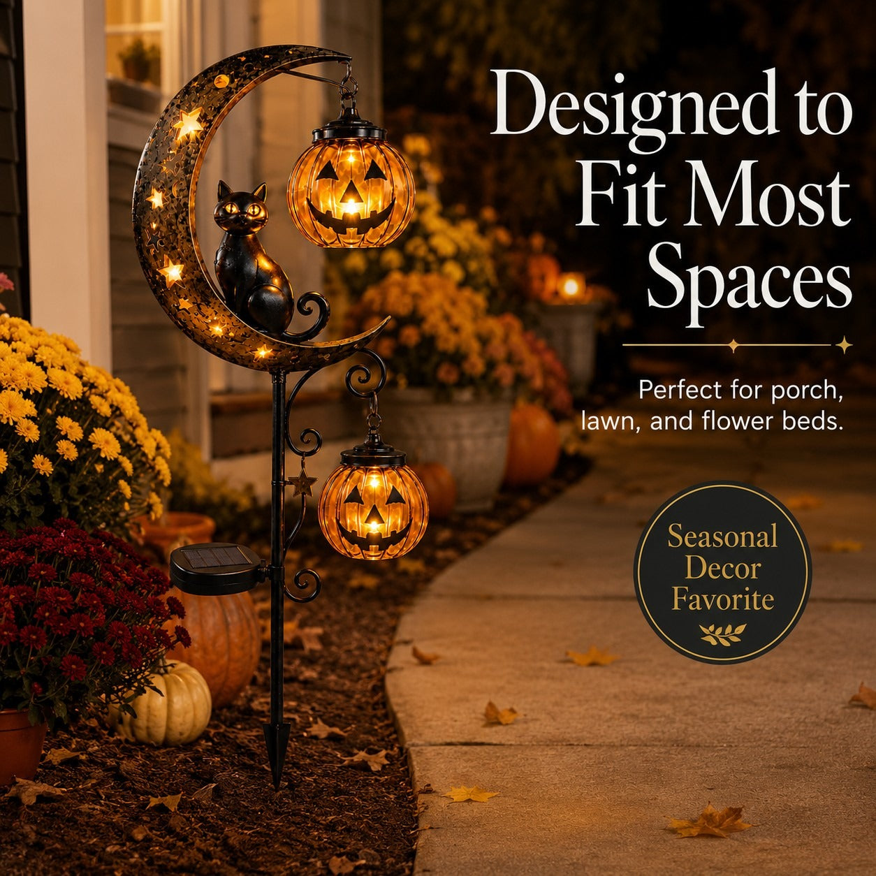 🎃 Halloween Early Bird Sale🌙 49% OFF Pumpkin Moon Garden Stake Light