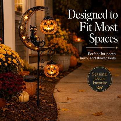 🎃 Halloween Early Bird Sale🌙 49% OFF Pumpkin Moon Garden Stake Light