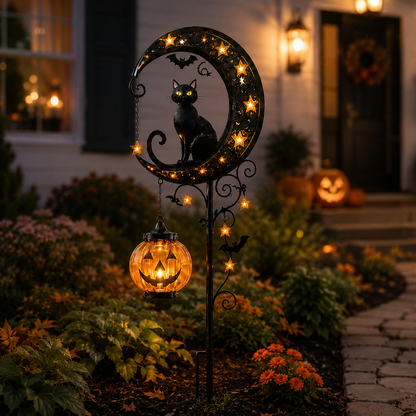 🎃 Halloween Early Bird Sale🌙 49% OFF Pumpkin Moon Garden Stake Light