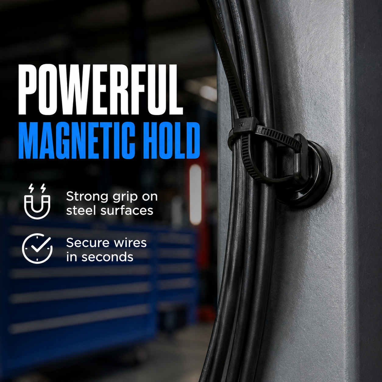 22lbs Strong Magnetic Wire Holders and Cable Organizers