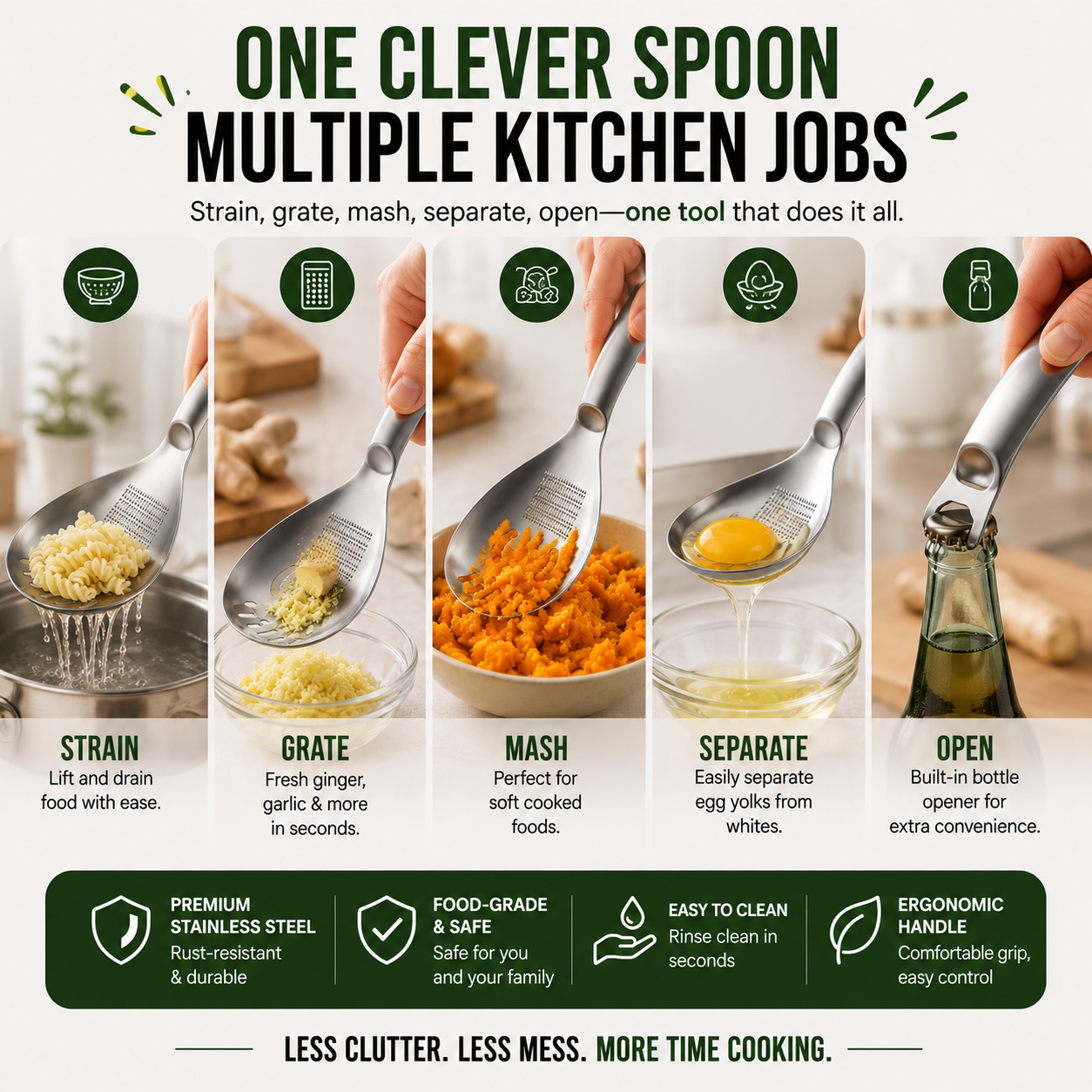 ✈️Last Day 50% OFF✨🥄304 Stainless Steel Multifunctional Kitchen Spoon