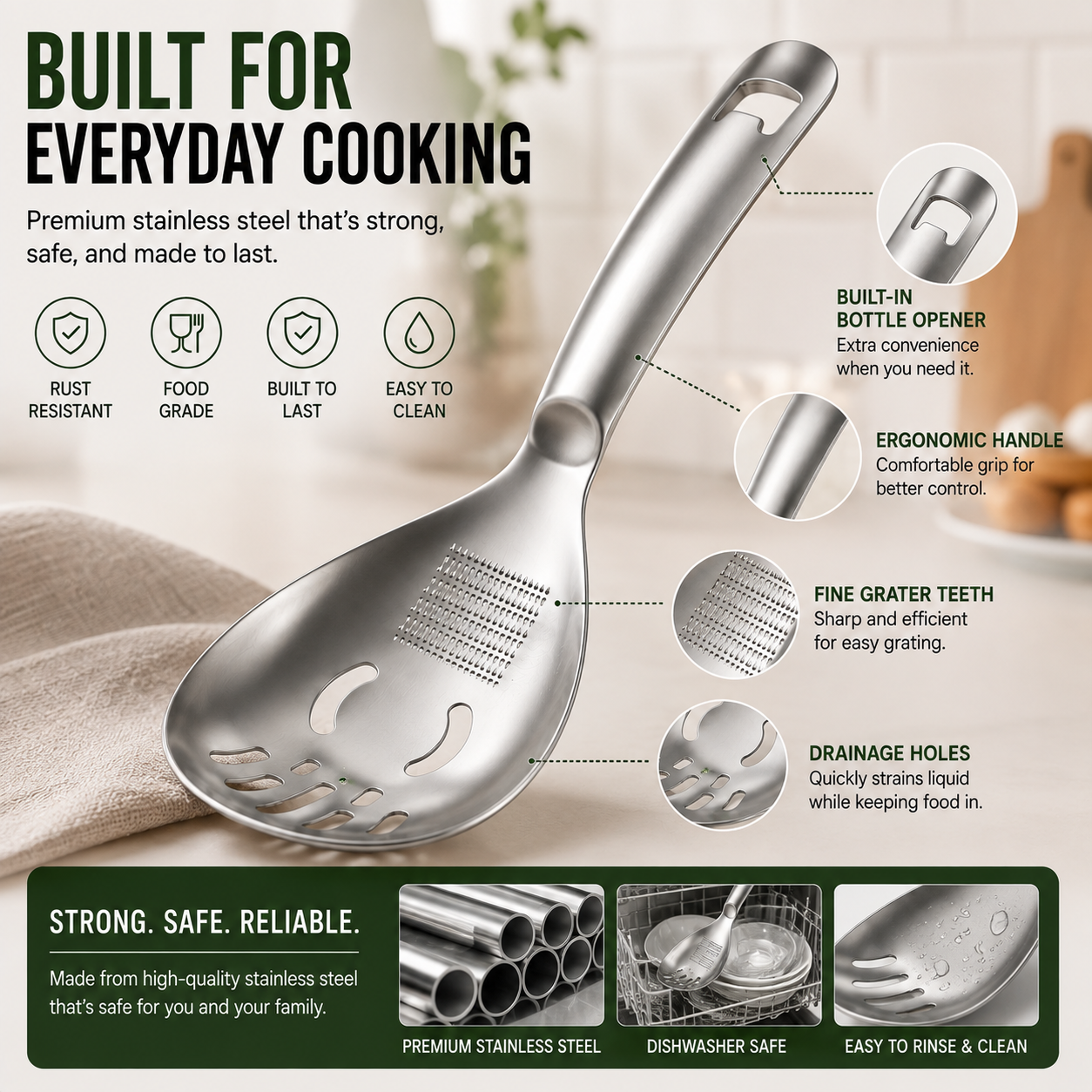 ✈️Last Day 50% OFF✨🥄304 Stainless Steel Multifunctional Kitchen Spoon