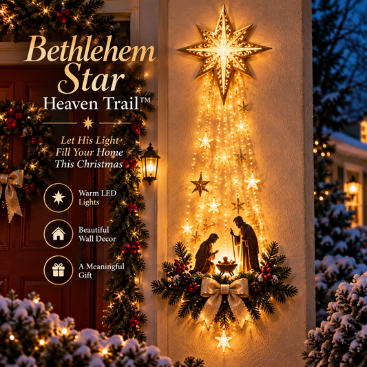 ✝️ Bethlehem Star of Faith – Lighted Nativity Wall Decor✨