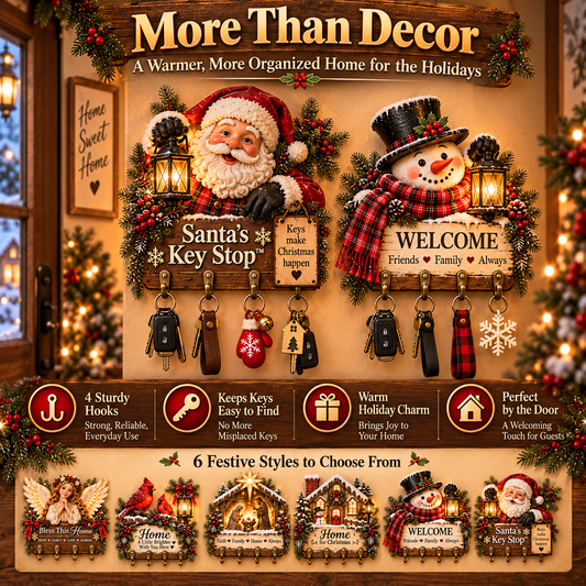 ✨Last Day 49% OFF✨Welcome Key Holder– Lighted Christmas Entryway Wall Decor