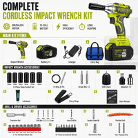 1 Battery + Complete Drill Bit Accessory Kit