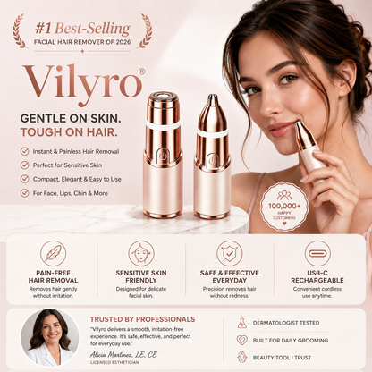 Vilyro– 2-in-1 Eyebrow & Facial Hair Trimmer