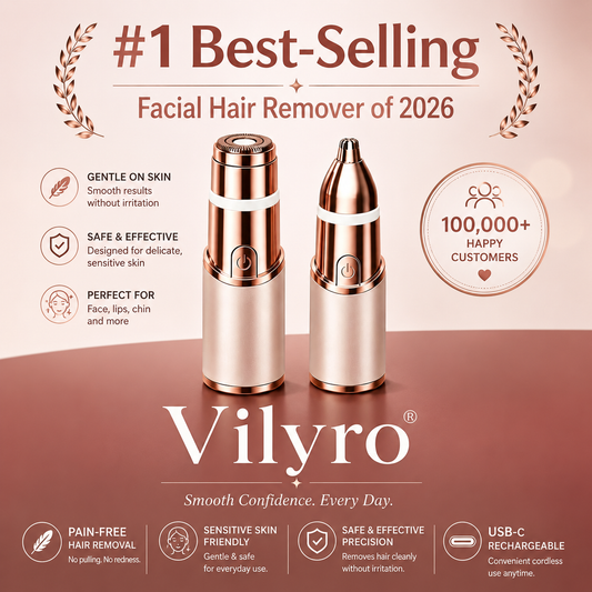 Vilyro – Recortador 2 en 1 de cejas y vello facial