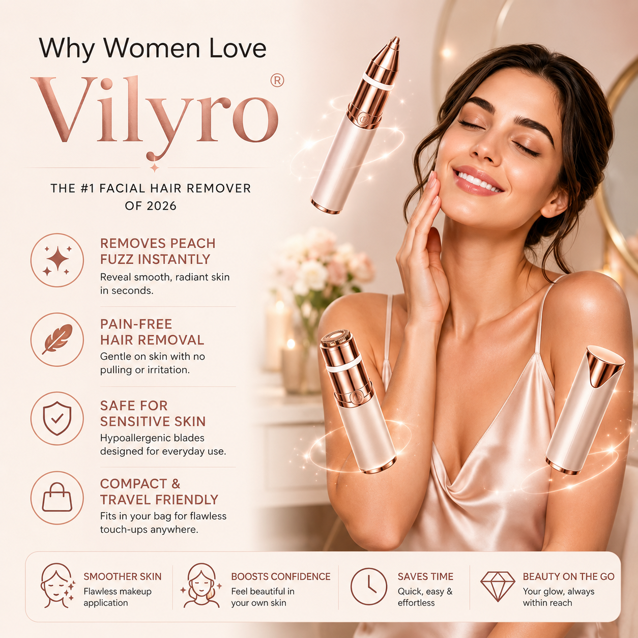 Vilyro– 2-in-1 Eyebrow & Facial Hair Trimmer