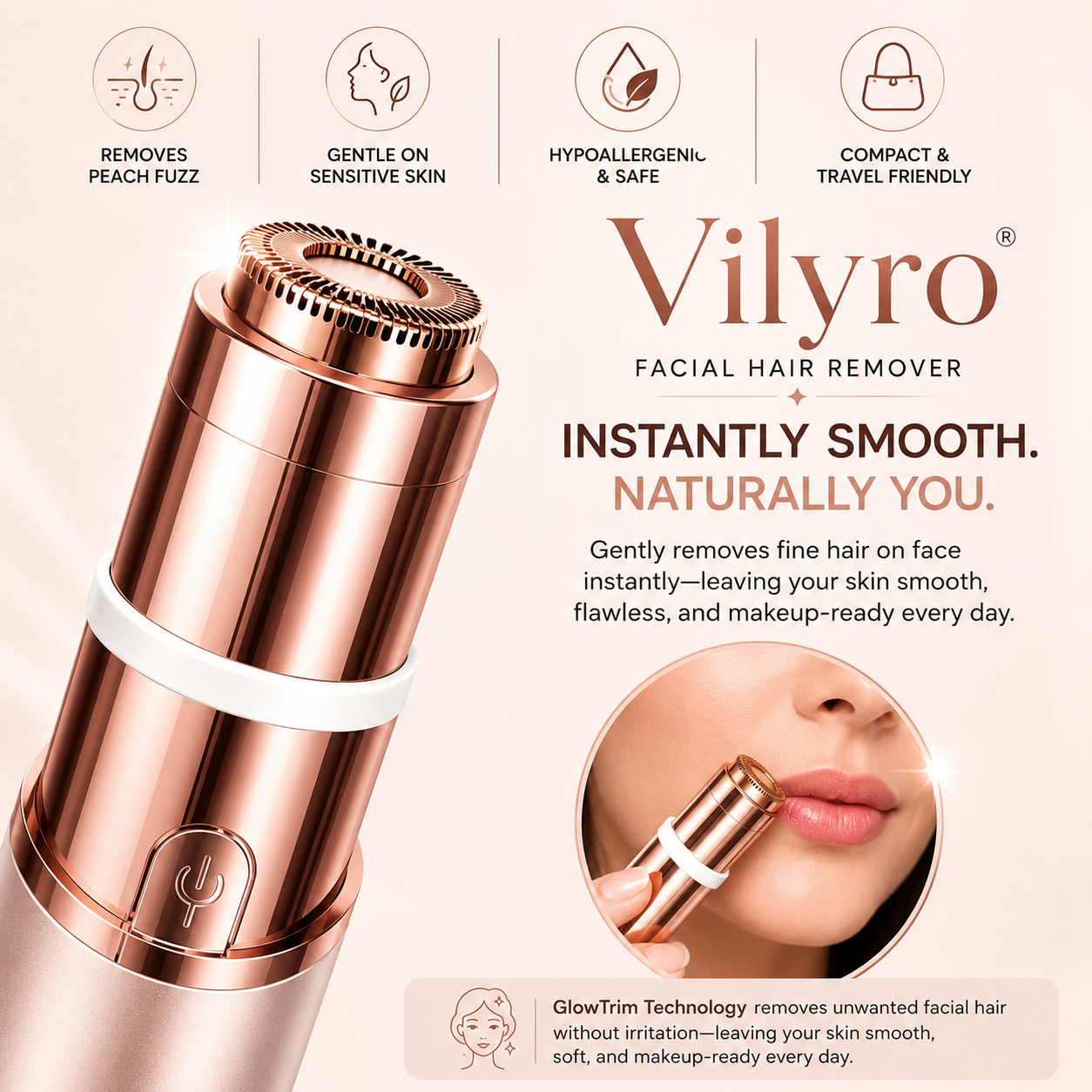 Vilyro– 2-in-1 Eyebrow & Facial Hair Trimmer