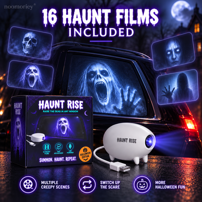 🏅2026 Best Seller🎃 Halloween Window Projector 👻 12 Spooky Films USB Powered Holiday Decor