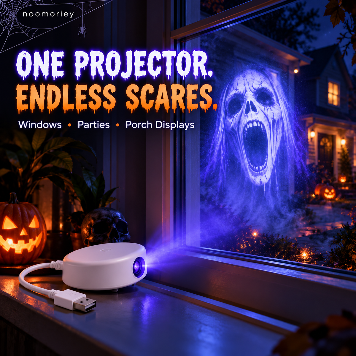🎃 Halloween Ghost Window Projector – Spooky Effects for Home & Car👻