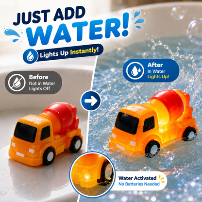 🚗 Water-Activated Light-Up Bath Toy Cars for Kids