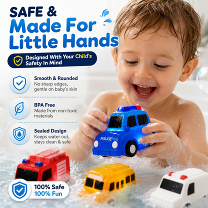 🚗 Water-Activated Light-Up Bath Toy Cars for Kids