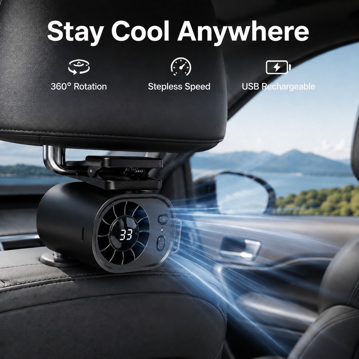 ❄️50% OFF TODAY🚗 USB Car Clip-On Fan – Stay Cool Anywhere