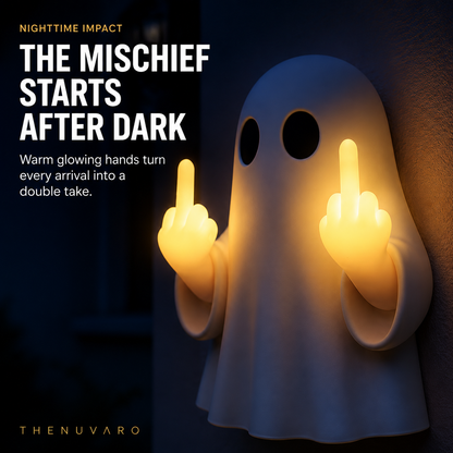 👻Funny Light-Up Ghost Wall Decor – Glowing Halloween Porch Decoration