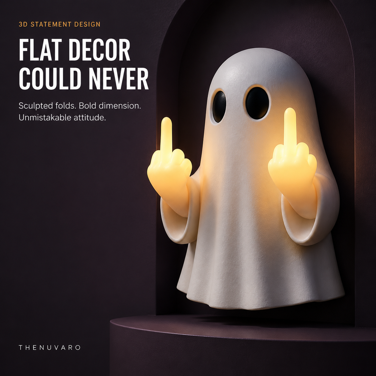 👻Funny Light-Up Ghost Wall Decor – Glowing Halloween Porch Decoration