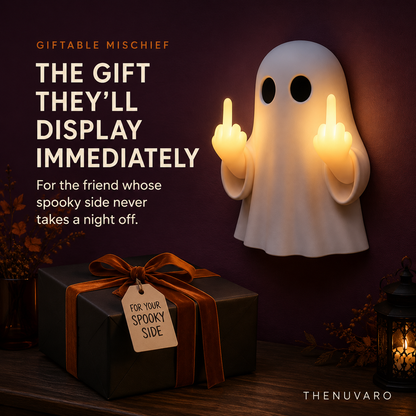 👻Funny Light-Up Ghost Wall Decor – Glowing Halloween Porch Decoration