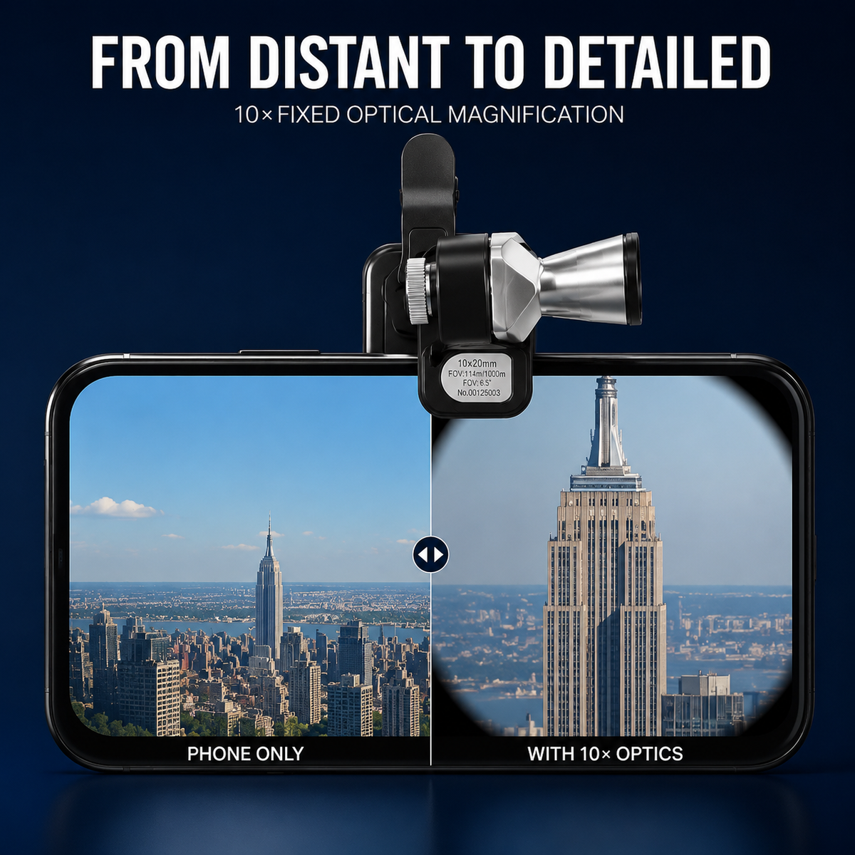 🏅🔭 10×20 Mini Monocular Phone Telescope – Pocket Long-Distance Viewer with Adjustable Smartphone Clip