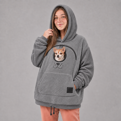🐾 Rider Pet Carrier Sherpa Hoodie – Cozy Hands-Free Dog Carrying Hoodie