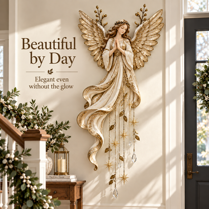 ✨Last Day 49% OFF✨Guardian Angel Starfall Cascade – Lighted Faith & Blessing Christmas Wall Decor✨