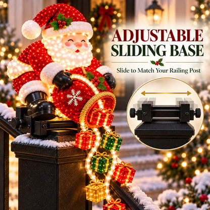 ⚡Santa’s Glowing Cascade: Transform Your Railing Into Christmas Magic🎅✨