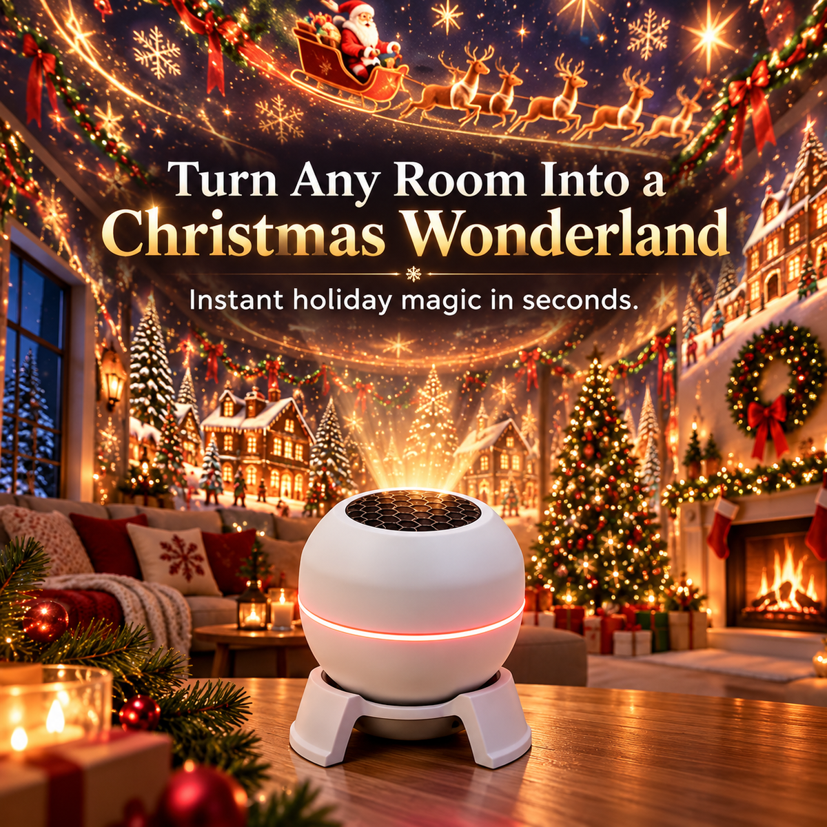 🎄✨ Christmas Wonderland Projection Night Light – Transform Any Room into a Magical Holiday Display
