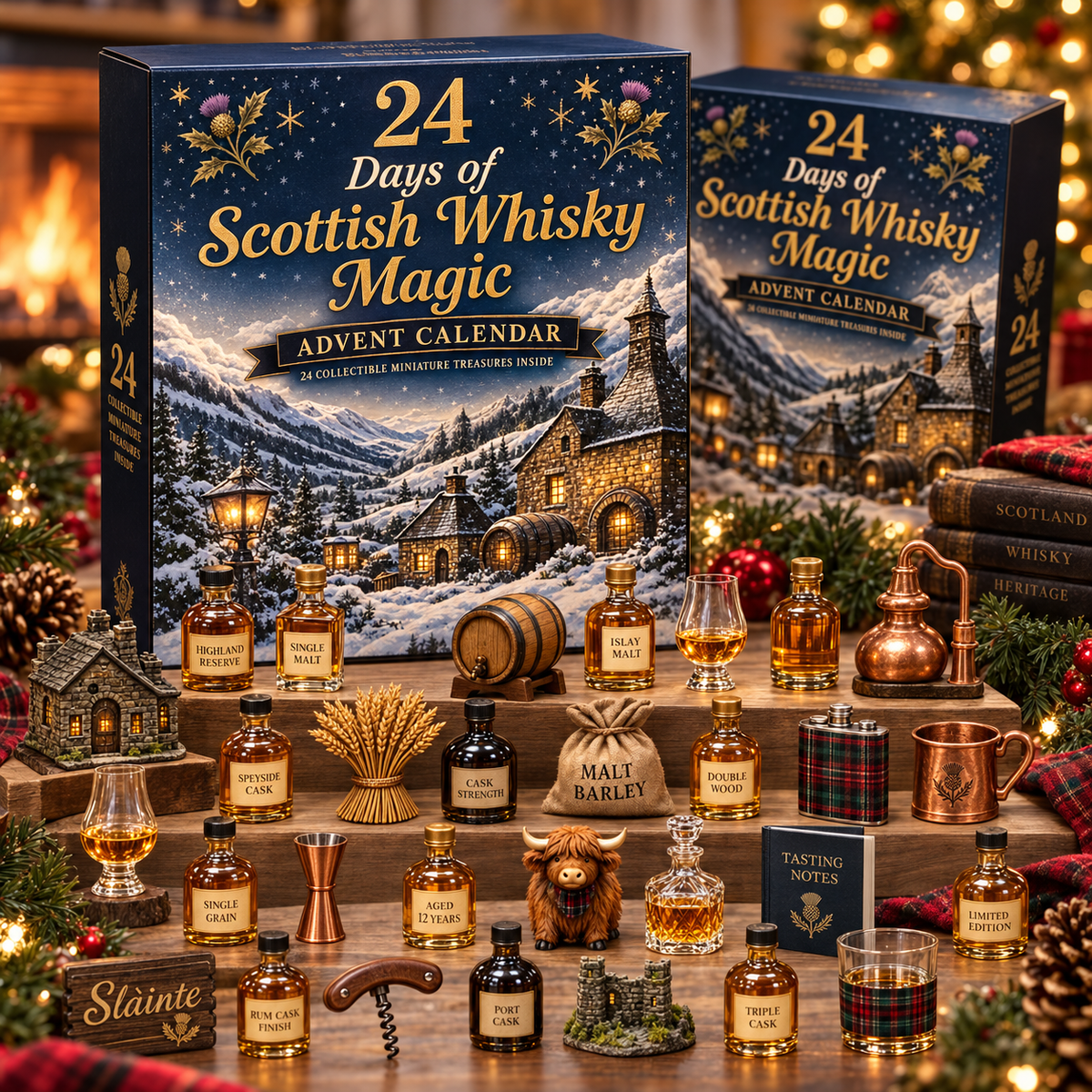 2026 Days of Scottish Whisky Magic Blind Box - 24-Day Festive Countdown, Scottish Whisky-Themed Collectible Figures Blind Box - Gift For Whisky Lovers
