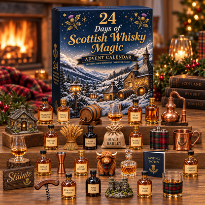 2026 Days of Scottish Whisky Magic Blind Box - 24-Day Festive Countdown, Scottish Whisky-Themed Collectible Figures Blind Box - Gift For Whisky Lovers