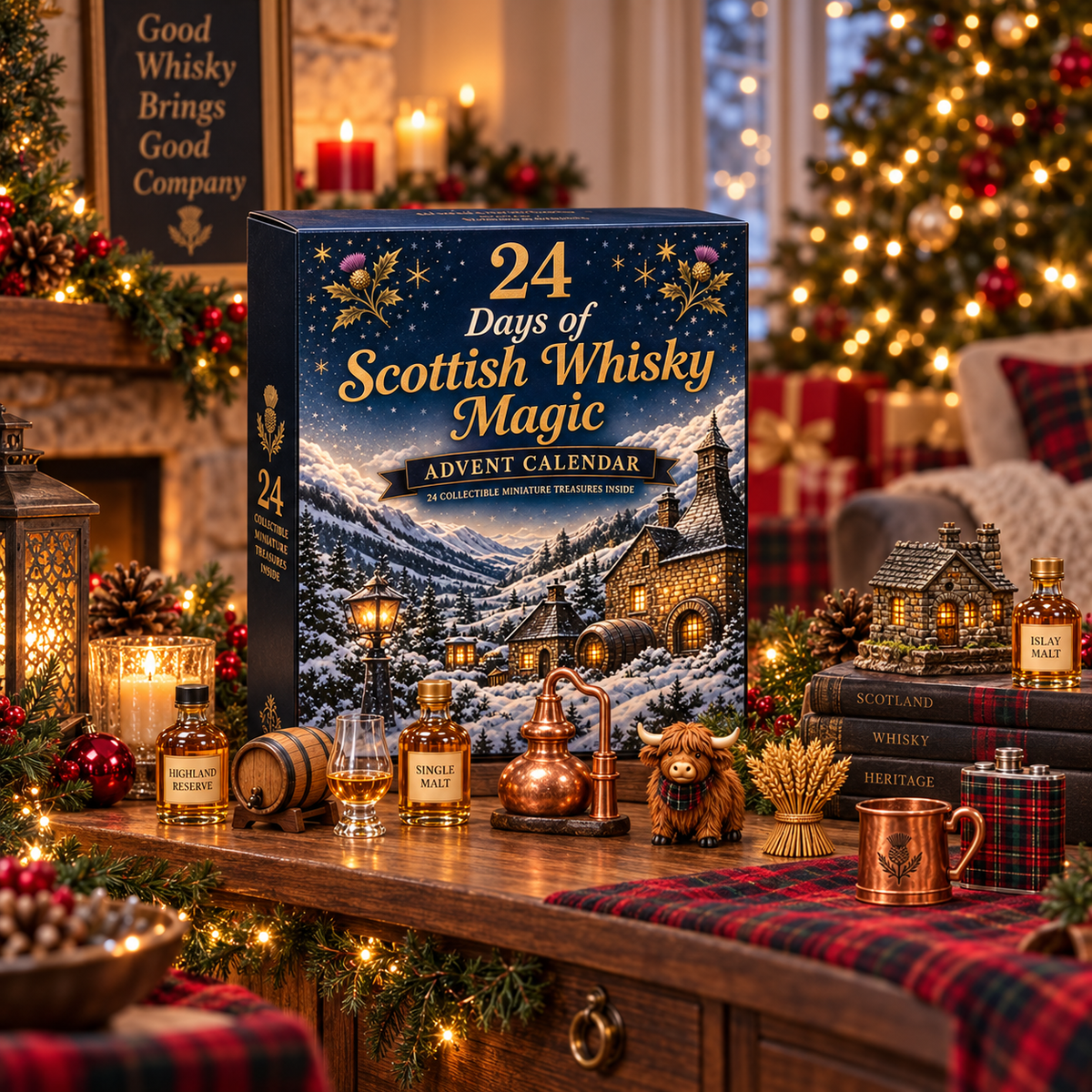 2026 Days of Scottish Whisky Magic Blind Box - 24-Day Festive Countdown, Scottish Whisky-Themed Collectible Figures Blind Box - Gift For Whisky Lovers