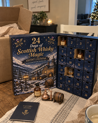 2026 Days of Scottish Whisky Magic Blind Box - 24-Day Festive Countdown, Scottish Whisky-Themed Collectible Figures Blind Box - Gift For Whisky Lovers