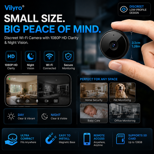 📸Mini Caméra WIFI 1080P HD - Vision Nocturne Incluse