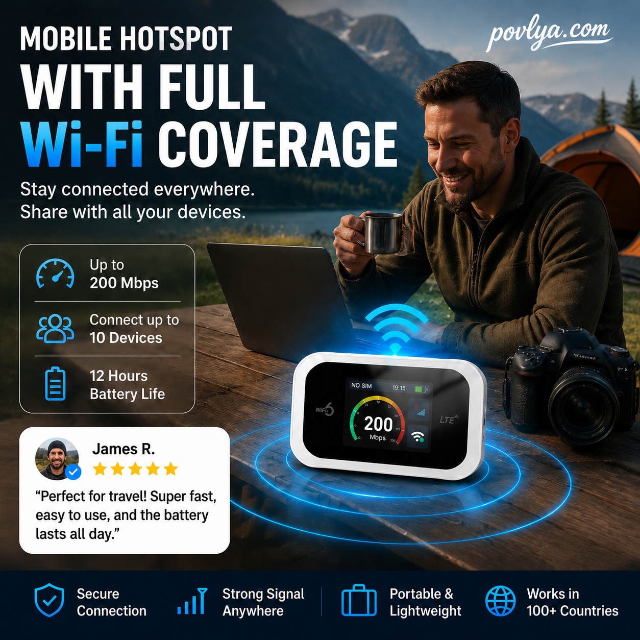 🔥50K+ SOLD!⚡50% OFF! 📶Mobile Hotspot – Portable WiFi, full coverage anywhere. No contract, no setup. Stay connected on the go!