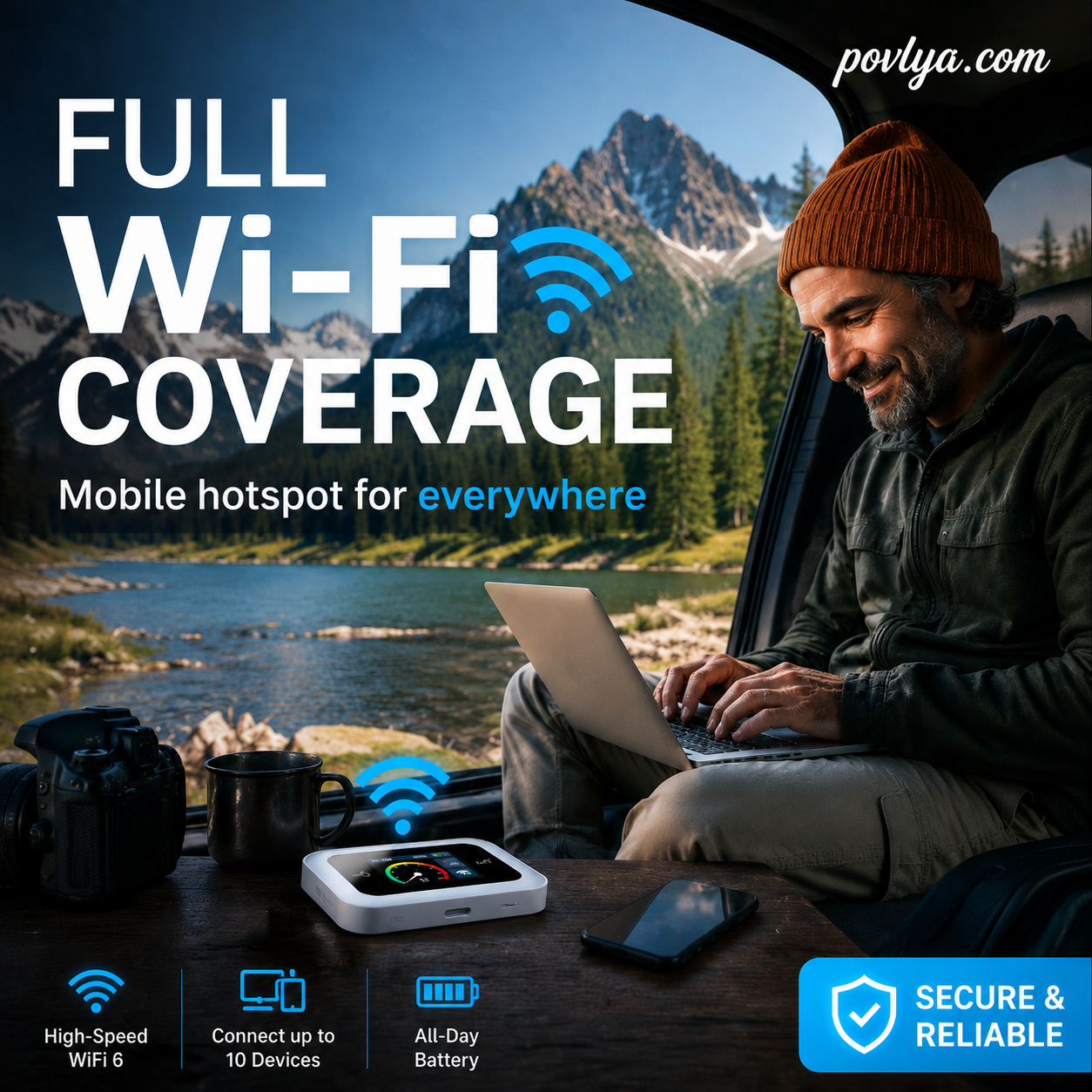 🔥50K+ SOLD!⚡50% OFF! 📶Mobile Hotspot – Portable WiFi, full coverage anywhere. No contract, no setup. Stay connected on the go!